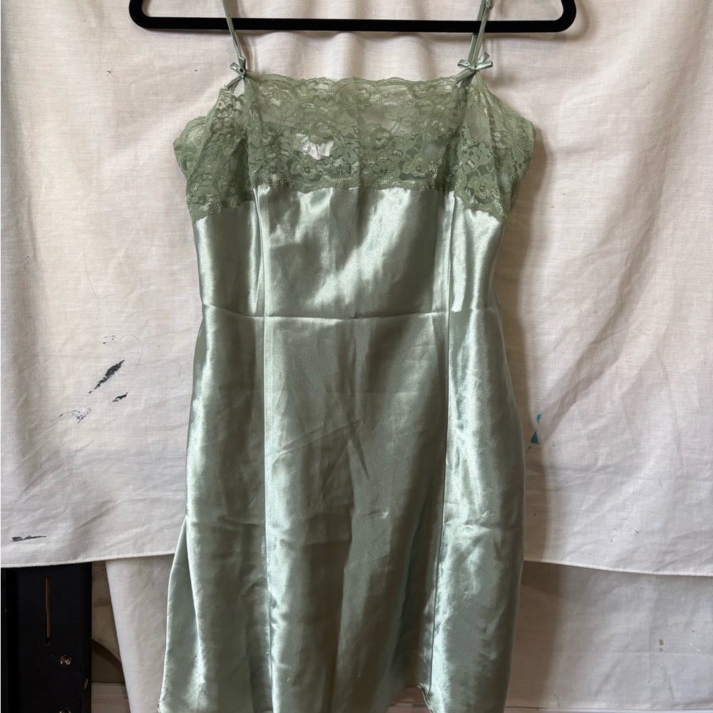 La SENZA Sage Green Lace Slip